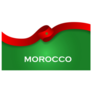 Morocco Sport Style Flag Ribbon Sticker