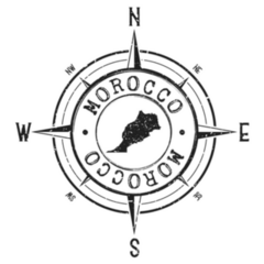 Morocco Stamp Map Compass Adventure Sticker