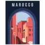 Morocco Travel Poster Landscape Of City Sticker