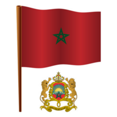 Morocco Wavy Flag And Coat Of Arm Sticker