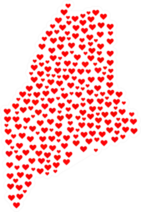 Mosaic Heart Map Of Maine Sticker