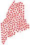 Mosaic Heart Map Of Maine Sticker