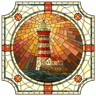 Mosaic With Large Cells Of Lighthouse Sticker