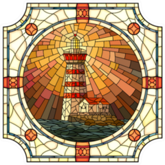 Mosaic With Large Cells Of Lighthouse Sticker
