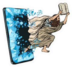Moses The Prophet Breaking Out Of A Phone Sticker