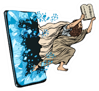Moses The Prophet Breaking Out Of A Phone Sticker