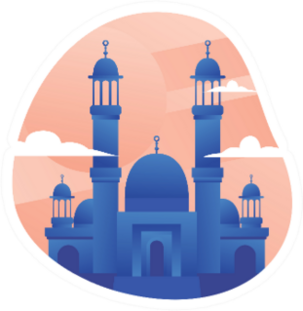 Mosque Illustration Flat Design Icon Muslim Sticker