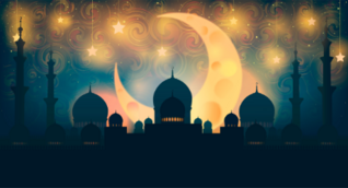 Mosque Silhouette Crescent Moon Sticker