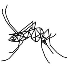 Mosquito Biting In Low Poly Art Sticker