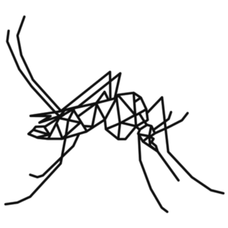 Mosquito Biting In Low Poly Art Sticker