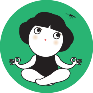 Mosquito Interrupts Girl Yoga Sticker