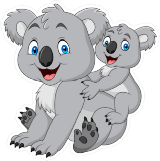 Mother And Baby Koala Bears Sticker