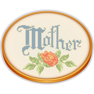 Mother Embroidery Sticker