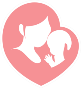 Mother Holding Baby In Pink Heart Sticker