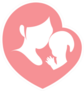 Mother Holding Baby In Pink Heart Sticker