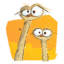 Mother Ostrich And Her Baby Sticker