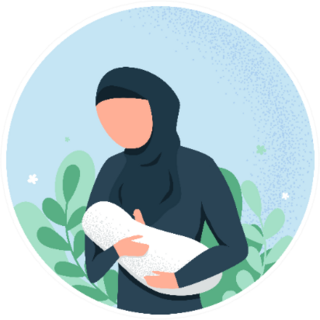 Mother Wearing Hijab Breastfeeding Her Newborn Baby Sticker