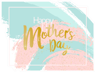 Mothers Day Blue And Pink Paint Brush Strokes Sticker