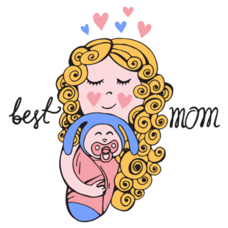 Mothers Day Card Best Mom Illustration Sticker