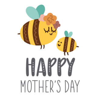 Mothers Day Card With Cute Boho Bees Sticker