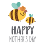 Mothers Day Card With Cute Boho Bees Sticker