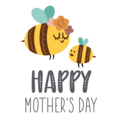 Mothers Day Card With Cute Boho Bees Sticker