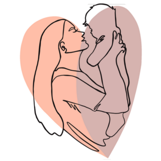 Mothers Day Concept Abstract Heart Sticker