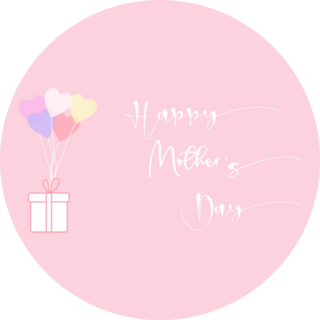 Mothers Day Flying Heart Balloon Sticker