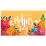 Mothers Day Orange Paper Flowers And Lettering Sticker 