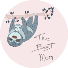 Mothers Day Sloth Illustration Sticker