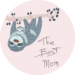 Mothers Day Sloth Illustration Sticker