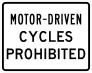 Motor-Driven Cycles Prohibited Sticker