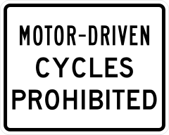 Motor-Driven Cycles Prohibited Sticker
