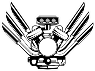 Motor Engine Illustration Sticker