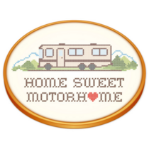 Motor Home Needlepoint Sticker