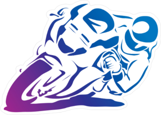 Motorcycle Racer Taking Sharp Turn Sticker