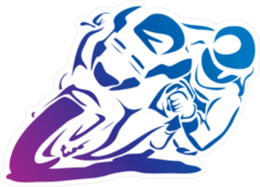 Motorcycle Racer Taking Sharp Turn Sticker