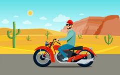 Motorcycle Riding in the Desert Sticker