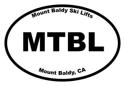 Mount Baldy Ski Lifts Oval Sticker