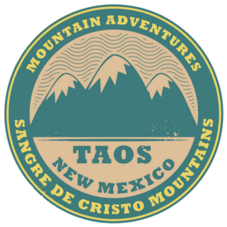 Mountain Adventure Text Taos, New Mexico Sticker