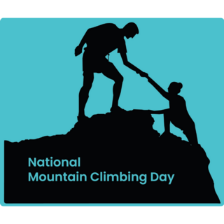 Mountain Climbing Day Blue Sticker