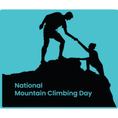 Mountain Climbing Day Blue Sticker