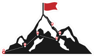 Mountain Climbing Route To Peak Sticker