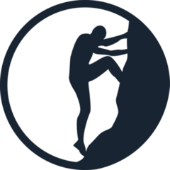 Mountain Climbing Silhouette Sticker