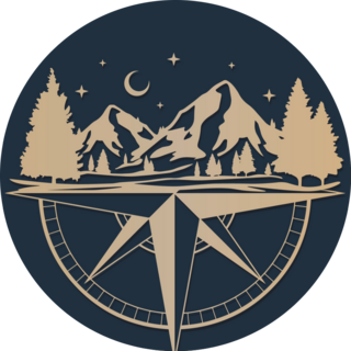 Mountain Compass Rock Climb Sticker