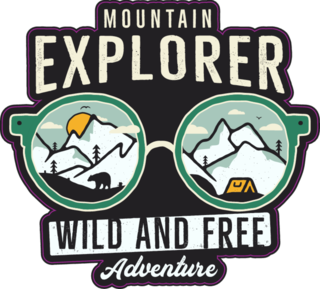 Mountain Explorer Graphic, Wild And Free Sticker
