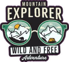 Mountain Explorer Graphic, Wild And Free Sticker
