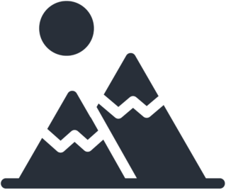 Mountain Icon Glyph Style Sticker