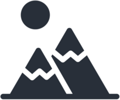 Mountain Icon Glyph Style Sticker