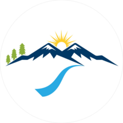 Mountain Icon Logo Circle Sticker